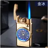 Lighters Creative Watch Jet Cigar Light Gas Recharge Torche Turbo Turbo Windproof Metal Blue Flame Bullet Butane Gadgets Smoking Gadgets Livraison DHHA8