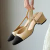 Canale ballerinas sandal abito scarpe designer sandali per scarpe per donne pompe tallone grosso mocnioni slingbacks alla moda tacco sandalo comodo
