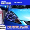För Honda Jazz Fit LED-strålkastare 08-10 Biltillbehör DRL DAYTIME Running Light Streamer Turn Signal Indicator Front Lamp Auto Part