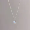 Kedjor 925 Sterling Silver Necklace Moon Stone Floral Pendant Flower Elegant For Women Girl Jewelry Gift Drop Wholesale