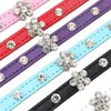 Dog Collars Bling Rhinestone Puppy Diamond Personalized Leather Adjustable Collar Necklace For Small Medium Pet Accessories