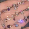 Charm Pinkday Loft and Sweet Pink Love Little Bear Bear Dail Nail Cute Girt Purple Water Drop Arrings Praph Wing Drop Drop