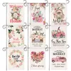 Hello Spring Pink Collection Flaga ogrodowa Decor Decor Banner Świąteczny Dekoracja 30*45 cm Farmhouse Fall Decor