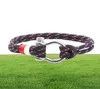 Mens nautiska seglingsskruvarmband rostfritt stål bojor Svart taktiskt rep Bangle Sailor Surfer Beachwear Manliga smycken 2080171