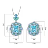 Pendants Graceful 8 10mm Paraiba Tourmaline Set Pendant Necklace Ring For Women Luxury Designer Jewelry Anniversary Gift Girlfriend