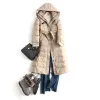 Women's Down & Parkas designer Womens Jackets Slim Fitting and Thickened Cotton Jacket British Style Long Knee Length RYQO