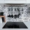 Silver and Gold Kitchen Backsplash Tile Selfadhesive Wall Sticker 3D Mosaic Panel KTV el Bar Peel Stick 231220