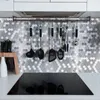 Prata e ouro cozinha backsplash telha autoadesivo adesivo de parede 3d painel mosaico ktv el barra casca vara 231220