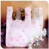 Tamanho inteiro 18 35cm7 14 Supermarket Shopping Plástico Saco com Handle Printing Cherry Blossom Plast309N