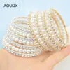 Bracelet élégant en perles d'imitation de cristal, multicouche extensible pour femmes, bijoux de mariée, cadeau 231221