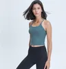 lu Reggiseno Fitness da donna Top Girocollo Fintness Canotta Canotta Solido Allenamento Traspirante Crop Top Donna DT038