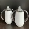 Tazza da 10 once con sippy per sublimazione, manico in acciaio inossidabile, bottiglia per il latte, bicchiere per uova, tazza da caffè isolata A12 Ughfp