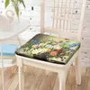 Almohada pintura al óleo flores silla impresa asiento cuadrado acolchado sillas transpirables almohadilla para leer ver TV almohadillas decoración del hogar