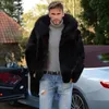 Mode hommes fausse fourrure manteau automne hiver épais chaud dur gars col artificiel à capuche veste mâle moelleux manteaux 231220