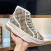 Luxury 1977 tennis shoes platform designer womens canvas shoes jacquard denim low casual shoes high top sneakers chunky rubber sole trainers C21