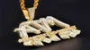 Iced Out Addicted to Money Pendant Gold Silver Plated Micro Paved Cubic Zircon Mens Hip Hop Jewelry Gift4596693