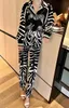 Camisas de alta qualidade camisa de seda feminina zebra imprimir temperamento mangas longas versáteis da moda casual Blush Outono Inverno
