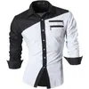 Jeansian Men's Casual Dress Shirts Fashion Desinger Stylish Long Sleeve K371 Black2 231220