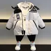 Boys Thickened Down Cotton Jacket 2024 Clothing Baby Winter Clothes Childrens Plush Kids Top 231220