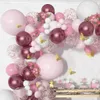 Macaron Pembe Balon Çelenk Kemeri Kemeri Düğün Doğum Günü Dekorasyon Çocuk Globos Gold Confetti Lateks Balon Bebek Duş Kız 231221