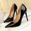 9511-7 European and American Metallic Fashion Women's Shoes High Heel Shallow Mouth Pointed Sexy Nightclub Slim Single Shoes