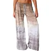 Active Shorts Women Casual Loose Gradient Tie Dye Printed Yoga Sport Long Pnats Wide Leg Pants Womens Petite Length