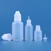 Bouteilles de compte-gouttes 3 ml 5 ml 10ml 15 ml 20ml 30ml 50 ml bouteille d'aiguille vide en plastique en plastique avec capuchon à l'épreuve des enfants