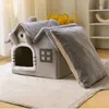 Mjuk fluffig katt husdjur gömmer hus kattunge tillbehör möbler inomhus liten hund valp hus vinter katt kanin djup sömnbädd nesk 231221