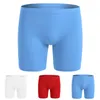 Cuecas sexy homens seda gelo longa perna boxer briefs u convexo grande bolsa roupa interior shorts troncos adolescente respirável boxers planos