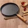 Pans 26 cm Fonterre épaissie en fonte antiadhésive Pan à frire Couche-gâteau Cake Pancake Maker Flatdle Griddle Breakfast Omelet Brok Drop Dev Dhunl