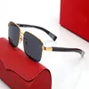 Retro frameless women sunglasses color wooden temples buffalo horn luxury designer men sun glasses anti-blue light custom prescrip263m