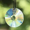 Bahçe Dekorasyonları 2 PCS 45mm Yuvarlak Suncatcher Kristal Kolye Uydu Şeklinde Cam Prizma Takma Perde Asma Avize Parça Dekorasyon