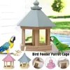 Other Bird Supplies Hanging Wooden Feeder House Birdhouse Parrot Cage Nest Outdoor Garden Window Seed Food Holder