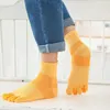 Sport Five Finger Socks Compression Cotton Big Striped Colorful Thick Good Quality Outdoor Basketball Travel Toe 5 Pairs 231221