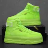 Autumn Winter Fashion Green Men's Skateboard Shoes Platform High Top Sneakers Men Lace-up Leather Sneakers Zapatillas De Skate 231220