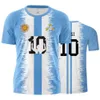T-shirts pour hommes 2023 Été Argentine 3 étoiles Drapeau Peinture T-shirt Lâche Femmes Brésil Abstrait 3D Imprimer Été Hors Épaule Tops Chemise 0406H23