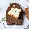 Masa paspasları sevimli ayı ahşap tahta ekmek tabak blok şekil tepsisi siyah ceviz kesim dekor mutfak aksesuarları