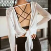 Yoga Outfit Summer Women's Yoga T-Shirt Open Sports Clothes Long-Sleeved Running Tops Slim Beauty Back SportswearL231221