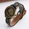 Relógios de pulso Womage Mulheres Relógios Moda Vintage Relógio Azul Pulseira de Couro Mulheres Quartz Leopard Dames Horloges Montre Femme