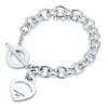 Braccialetti di design 100% argento sterling 925 originale autentico classico braccialetto con chiave a forma di cuore regalo squisito matrimonio gioielli da donna 724P