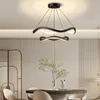 Lustres lustres modernes lustre télécommandée à distance simple noir blanc éclairage salon de vie à la salle à manger couloir suspension
