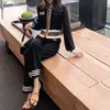 Spring Tracksuits Sweat Suits Casual 2 Piece Set Women Pullover Sweater + Wide-Leg Pants Sets Trousers Two Outfits 210514