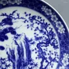 Decorative Figurines Antique Collection Blue And White Pine Bamboo Plum Pattern Ceramic Plate Home Interior Decoration Ornaments