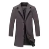 Herbst Winter Mode Herren Wollmäntel Einheitliche Farbe Einer Breatzapfen Long Coat Jacke Casual Overtock Plus Size 5 Farben 231221