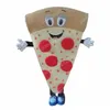 Cute Pizza Mascot Comples Christmas Cartoon Character Guild Suit Passh