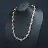 Chaîne cubaine plaquée en or rose 14k de haute qualité 10 mm Hip Hop Miami Cuban Link Chain VVS Lab Labor Grown Diamond Chain