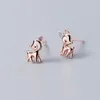 Stud Earrings MloveAcc Authentic 925 Sterling Silver Animal Collection Deer Small For Women Fashion Jewelry S925