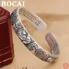 Bangle Bocai S999 Sterling Silver Charm Armelets Heart Sutra Pixiu Ancient Coin Bangle Pure Argentum smycken gåva för kvinnor och mamma