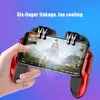 Joysticks H9 Six Finger PUBG Game Controller Gamepad Trigger Shooting Free Fire Cooling Fan Gamepad Joystick For Android Mobile Phone