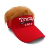 Party Hats Trump 2024 Embroidery Hat With Hair Baseball Cap Supporter Rally Parade Cotton Drop Delivery Home Garden Festive Supplies Dhjmw